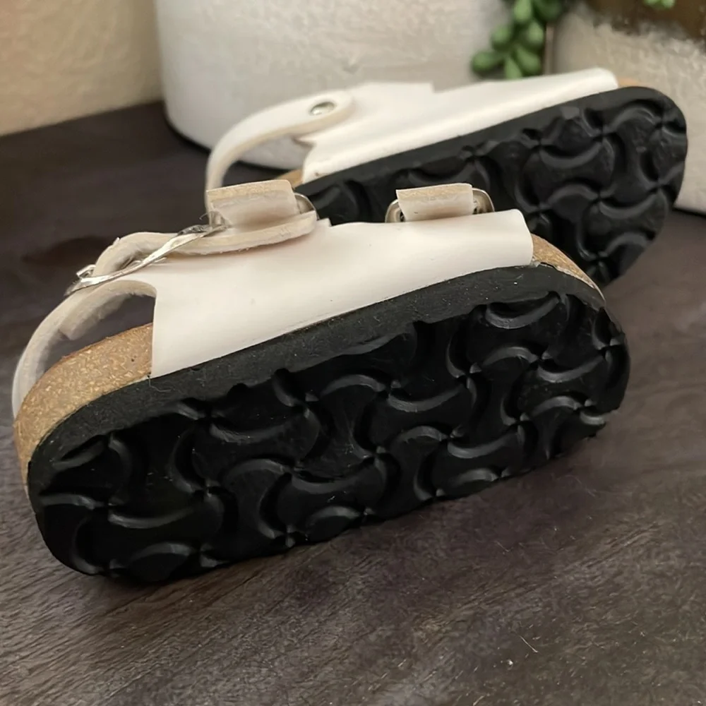 Birkenstock White Kids Double Buckle Sandals